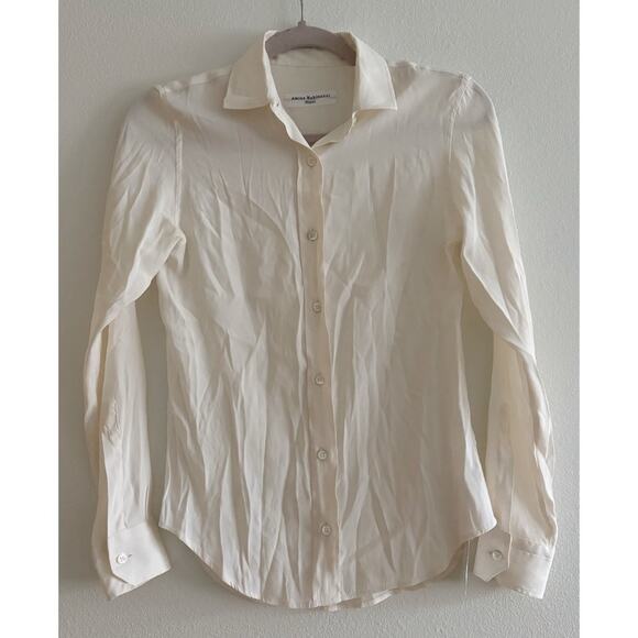 Amina Rubinacci White Silk Button Down Shirt - Picture 1 of 9